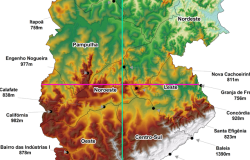 Mapa hipsométrico de Belo Horizonte em 2015 